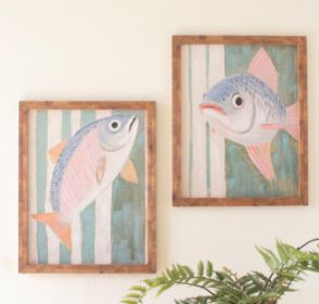 SET OF TWO FRAMED FISH PAINTINGS