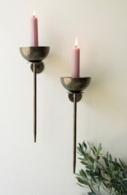 SET OF TWO METAL WALL TAPER CANDLE HOLDERS (MIN 2)