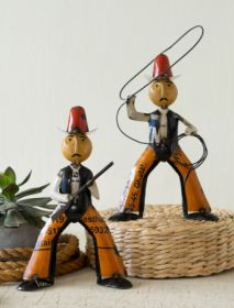 SET OF TWO RECLAIMED METAL COWBOYS