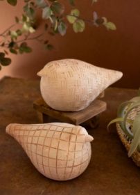 SET OF TWO TERRACOTTA BIRDS
