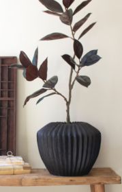 SHORT STONE COMPOSITE URN - BLACK