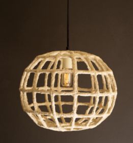 SHORT PAPER MACHE GRID PENDANT LIGHT