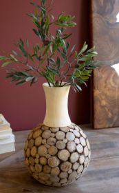 SPLICED WOOD BULB VASE - 14" SHORT (MIN 2)