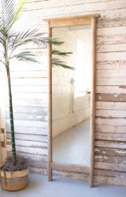 TALL WOOD FRAMED FLOOR MIRROR