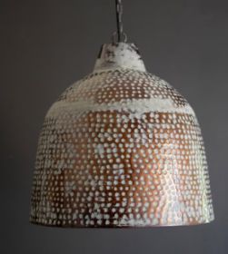 WHITEWASH RUSTIC METAL HAMMERED PENDANT LIGHT