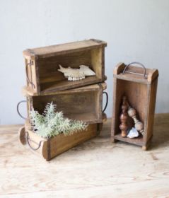 WOODEN BRICK MOLD WITH IRON HANDLES