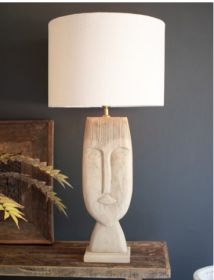 WOODEN TABLE LAMP BASE - FACE