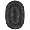 Jet Black Jute Braided Rug