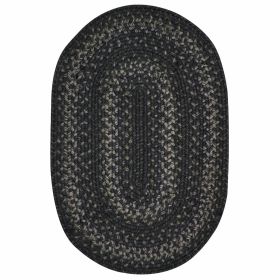 Jet Black Jute Braided Rug (Size: 20" x 30", Shape: Oval)