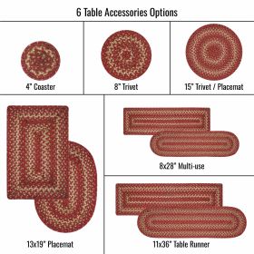Apple Pie Jute Braided Accessories - Table Runner (Size: 11" x 36", Shape: Oval)