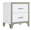Elegant High Gloss Nightstand with Metal Handle,Mirrored Bedside Table with 2 Drawers for Bedroom,Living Room