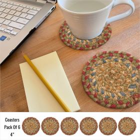 Azalea Jute Braided Accessories - Coaster (Size: 4" Set of 6, Shape: Round)