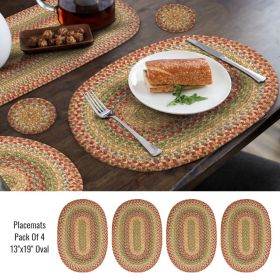 Azalea Jute Braided Accessories - Placemat (Size: 13" x 19" Set of 4, Shape: Oval)