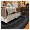 Jet Black Jute Braided Rug