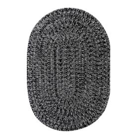 Black Ultra Durable Braided Rug (Size: 20" x 30", Shape: Oval)