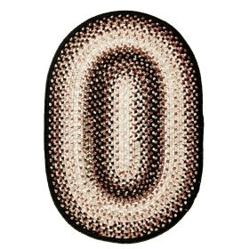 Black Mist Ultra Durable Braided Rug (Size: 20" x 30", Shape: Oval)
