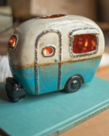 CERAMIC CAMPER LAMP (Color: Blue)