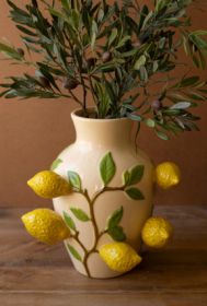 LARGE CERAMIC LEMONS VASE (Color: Multi)