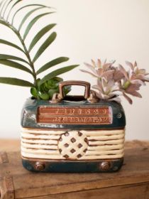 CERAMIC RADIO PLANTER (Color: Multi)