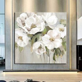 Hand Painted Oil Paintings Hand Painted Wall Art Flower Modern Abstract Living Room Hallway Bedroom Luxurious Decorative Painting (Style: 01, Size: 70x70cm)