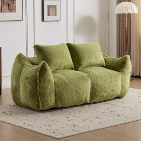 MAXYOYO Giant Bean Bag Chair for Adults, Ultra Soft Fluffy Loveseat Bean Bag Sofa, Oversized Floor Sofa for Living Room Bedroom (Color: GREEN)
