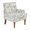 Floral Upholstered Accent Chair with Nailhead Trim, Solid Wood Legs, High-Density Foam Cushioned Armchair