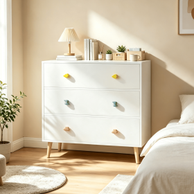 Kids 3 Drawer Dresser, Baby Nightstand for Bedroom, Storage Cabinet for Toddler Child for Living Room, Toddler Room, Nursery, Closet (Color: as Pic)
