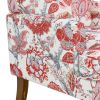 Floral Upholstered Accent Chair with Nailhead Trim, Solid Wood Legs, High-Density Foam Cushioned Armchair