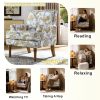 Floral Upholstered Accent Chair with Nailhead Trim, Solid Wood Legs, High-Density Foam Cushioned Armchair