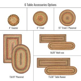 Kingston Jute Braided Accessories - Placemat (Size: 13" x 19" Set of 4, Shape: Oval)