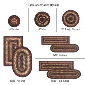 Prescott Jute Braided Accessories - Placemat (Size: 13" x 19" Set of 4, Shape: Oval)