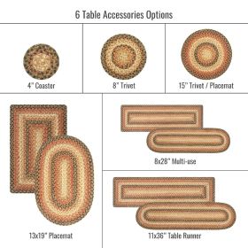 Russett Jute Braided Accessories - Placemat (Size: 13" x 19" Set of 4, Shape: Oval)