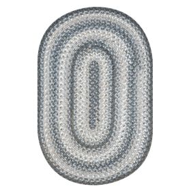 Graphite Ultra Durable Braided Rug (Size: 20" x 30", Shape: Oval)