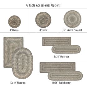 Grey Cloud Jute Braided Accessories - Table Runner (Size: 11" x 36", Shape: Oval)