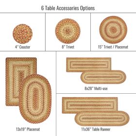 Harvest Jute Braided Accessories - Tablemate (Size: 10" x 15" Set of 4, Shape: Oval)