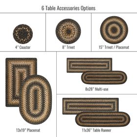 Kilimanjaro Jute Braided Accessories - Tablemate (Size: 10" x 15" Set of 4, Shape: Oval)