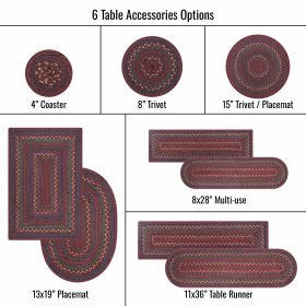 Jamestown Jute Braided Accessories - Placemat (Size: 13" x 19" Set of 4, Shape: Oval)