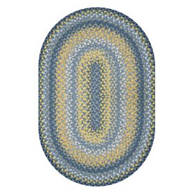 Sunflowers Cotton Braided Rug (Size: 20" x 30", Shape: Oval)